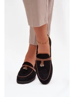 Mokasyny Loafersy Damské Z Eko Semiš Černé Darwen