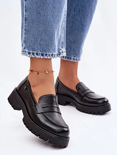 Kožené dámské mokasyny Vinceza 18125 Černé