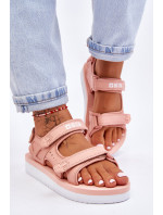 Dámske športové sandále na platforme Big Star LL274788 Pink