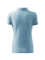 Bavlnené ťažké dámske polo tričko sky blue