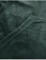 Dámska velúrová súprava v smaragdovej farbe s mikinou na zips (8C1176-9)