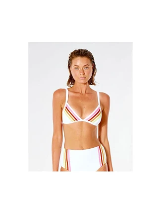 GORA-BIKINI RIP CURL Wave Shapers Stripe Banded Tri - biela GORA-BIKINI RIP CURL Wave Shapers Stripe Banded Tri - biela