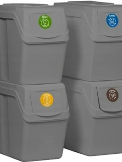 Odpadkový kôš 20 l SORTIBOX SET4 PACKY ŠEDÉHO KAMEŇA detské