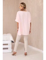 Nadrozmerná blúzka s príveskom púdrovo ružová