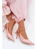 Dámské sandály z umělé kůže na podpatku Růžové Jelissey