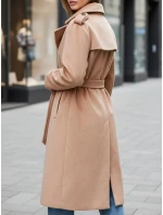 Dámsky zimný kabát klasický camel trenčkot FashionStreet NY0763z