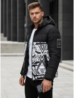 Pánska prešívaná zimná bunda s kapucňou čierna FashionStreet TX5131