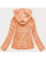 Oranžová melanžová plyšová dámska mikina (HH008-48)