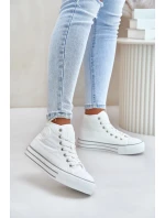 Ocieplane Trampki Damskie Na Platformie OO274A473 Białe