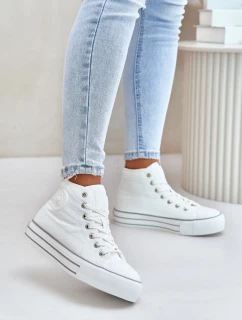Ocieplane Trampki Damskie Na Platformie OO274A473 Białe