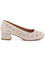 Dámske otvorené béžové lodičky Sergio Leone SK180