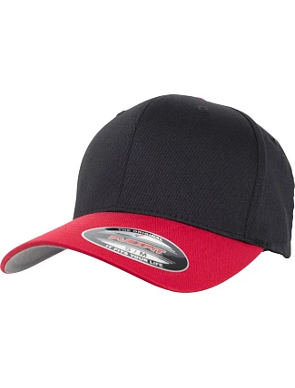 Flexfit 6277T/6277TT 6-panelová čiapka Flexfit Wooly Combed 55.277T čierna/červená