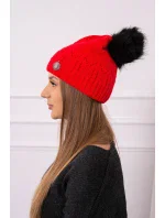 Dámska čiapka s brmbolcom Judith K347 červená