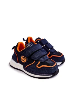 Dziecięce Buty Sportowe Rzepy Memory Foam System Big Star KK374183 Granatowe