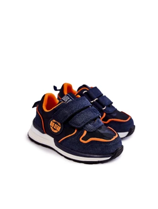 Dziecięce Buty Sportowe Rzepy Memory Foam System Big Star KK374183 Granatowe