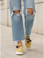 Dámske semišové tenisky s ozdobnou platformou žlté FashionStreet ZY1417 Dámske semišové tenisky s ozdobnou platformou žlté FashionStreet ZY1417
