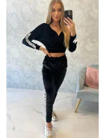 Velúrová súprava s nápisom Queen black