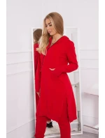 Súprava mikín s dlhšími stranami červená