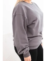 Dámske Plus veľkosť bavlnené základné kolo krku mikina Graphite
