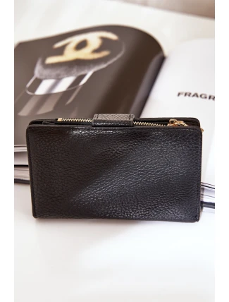 Damski Portfel Z Eko Skóry Czarne Isamille