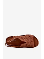 Dámske kožené sandále na otvorenej platforme Maciejka L4494-29 Brown