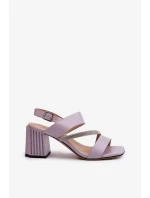 Dámske elegantné sandále na vysokom podpätku fialové D&A