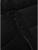 Prešívaná prechodná bunda s kožušinou na kapucni S'west black (B8301-1) Prešívaná prechodná bunda s kožušinou na kapucni S'west black (B8301-1)