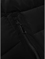 Prešívaná prechodná bunda s kožušinou na kapucni S'west black (B8301-1) Prešívaná prechodná bunda s kožušinou na kapucni S'west black (B8301-1)