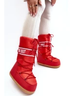 Damskie Wysokie Śniegowce Czerwone Venila