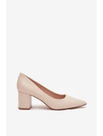 LL-380P Ryvessa béžové lodičky na platforme - Seastar