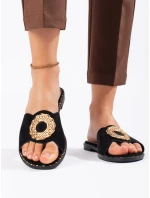 Zaujímavé dámske čierne ponožky na podpätku bez päty