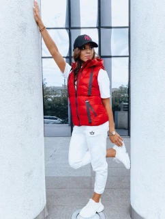 Dámska prešívaná vesta WISE OWL červená FashionStreet TY3783