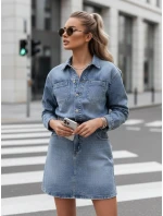 Dámske mini šaty JINELLA s opaskom modré FashionStreet EY2569