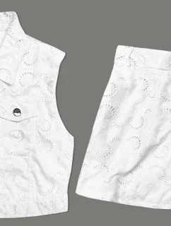 Biela letná súprava - vesta a krátke nohavice (72018)