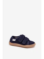 Kapcie Barefoot Chłopięce Gładkie Milami Granatowe Saphira