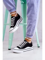 Dámské  zavazováním tenisky Černá Menifee