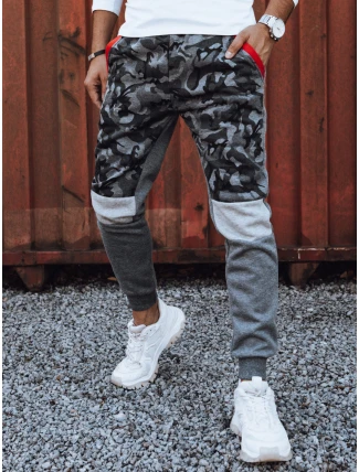Pánske maskáčové antracitové tepláky FashionStreet UX4427