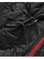 Tmavo modro-červená obojstranná dámska prešívaná bunda (MHM-W589) Tmavo modro-červená obojstranná dámska prešívaná bunda (MHM-W589)