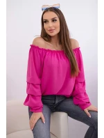 Španielska blúzka s ozdobnými rukávmi fuchsiová Španielska blúzka s ozdobnými rukávmi fuchsiová