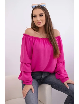 Španielska blúzka s ozdobnými rukávmi fuchsiová Španielska blúzka s ozdobnými rukávmi fuchsiová