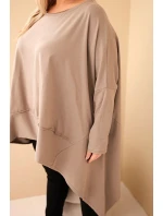 Plus size tunika z bavlny s asymetrickým spodným lemom fango