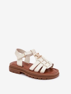 Dziewczęce Sandałki Z Ozdobnym Detalem Beżowe Serina