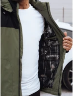Pánska zimná bunda s odnímateľnou kapucňou zelená FashionStreet TX4913