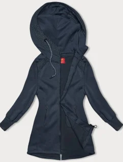 Tmavomodrá dlhá dámska mikina (AMG-321A)