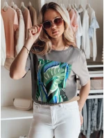 MUYUMBA dámske tričko s grafitovou potlačou FashionStreet RY2619