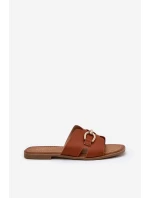 Dámske plné sandále s ozdobnými detailmi Brown Amiresna Dámske plné sandále s ozdobnými detailmi Brown Amiresna