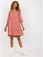 Šaty D73761M30214A3 tmavo ružové