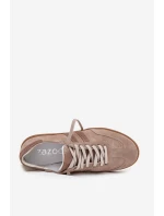 Dámske semišové nízke tenisky Dark Beige Zazoo N1068 Dámske semišové nízke tenisky Dark Beige Zazoo N1068