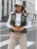Dámska prešívaná vesta OSHE zelená FashionStreet TY3704