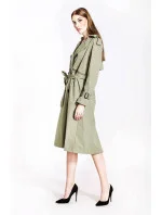 Dvojradový kabát v khaki farbe s opaskom (AG3-011) Dvojradový kabát v khaki farbe s opaskom (AG3-011)